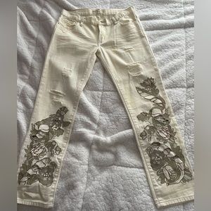 Free People, Floral Printed Jeans